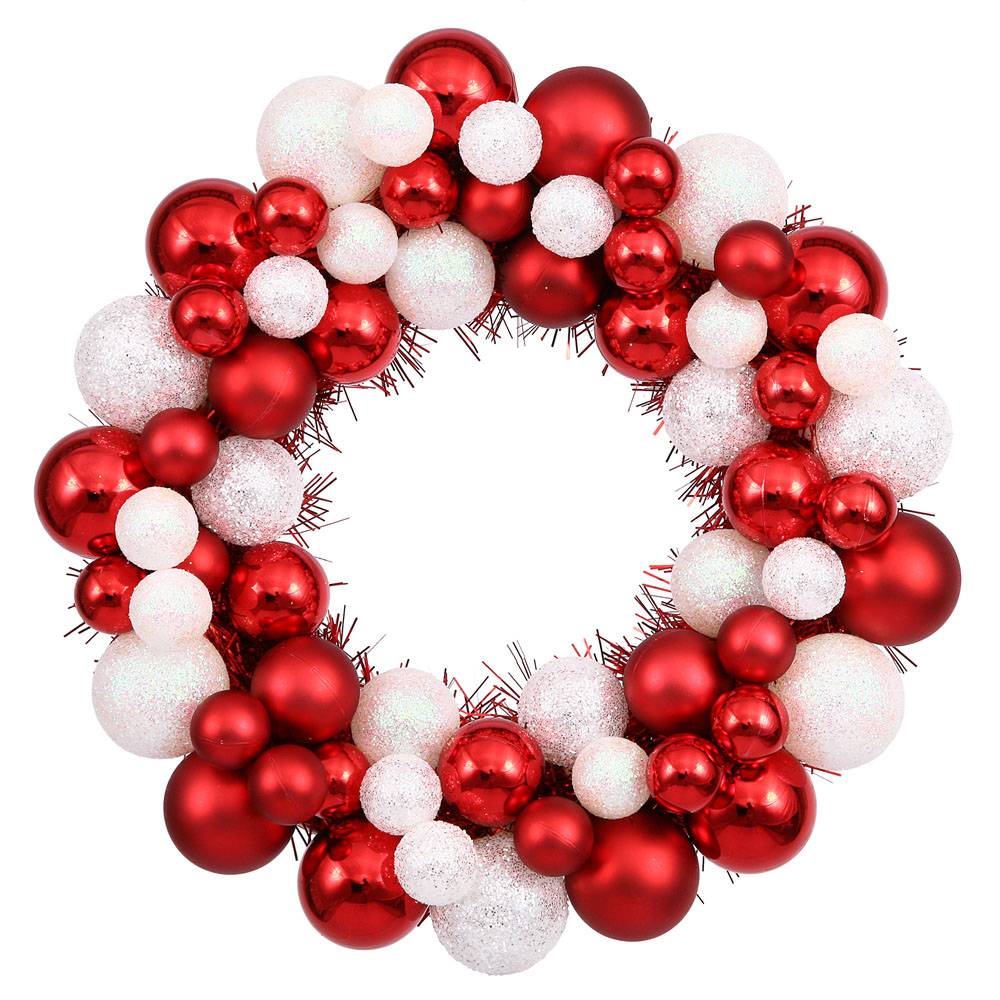12 inch Candy Cane Ball Wreath N114201