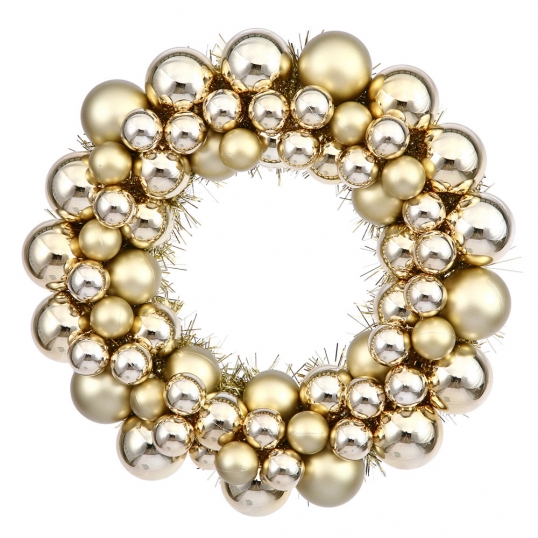 12 inch Gold Colored Ball Wreath