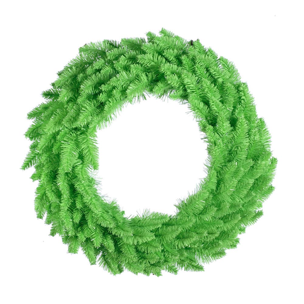 24 inch Artificial Green Christmas Wreath Green PreLit Lights K122725