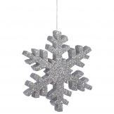 18 inch Artificial Outdoor Glitter Snowflake: Silver