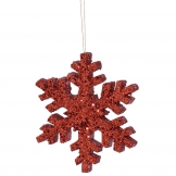 24 inch Artificial Outdoor Glitter Snowflake: Red