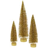 Gold Artificial Oval Tree (set of 3): 12 inch, 16 inch, 20 inch