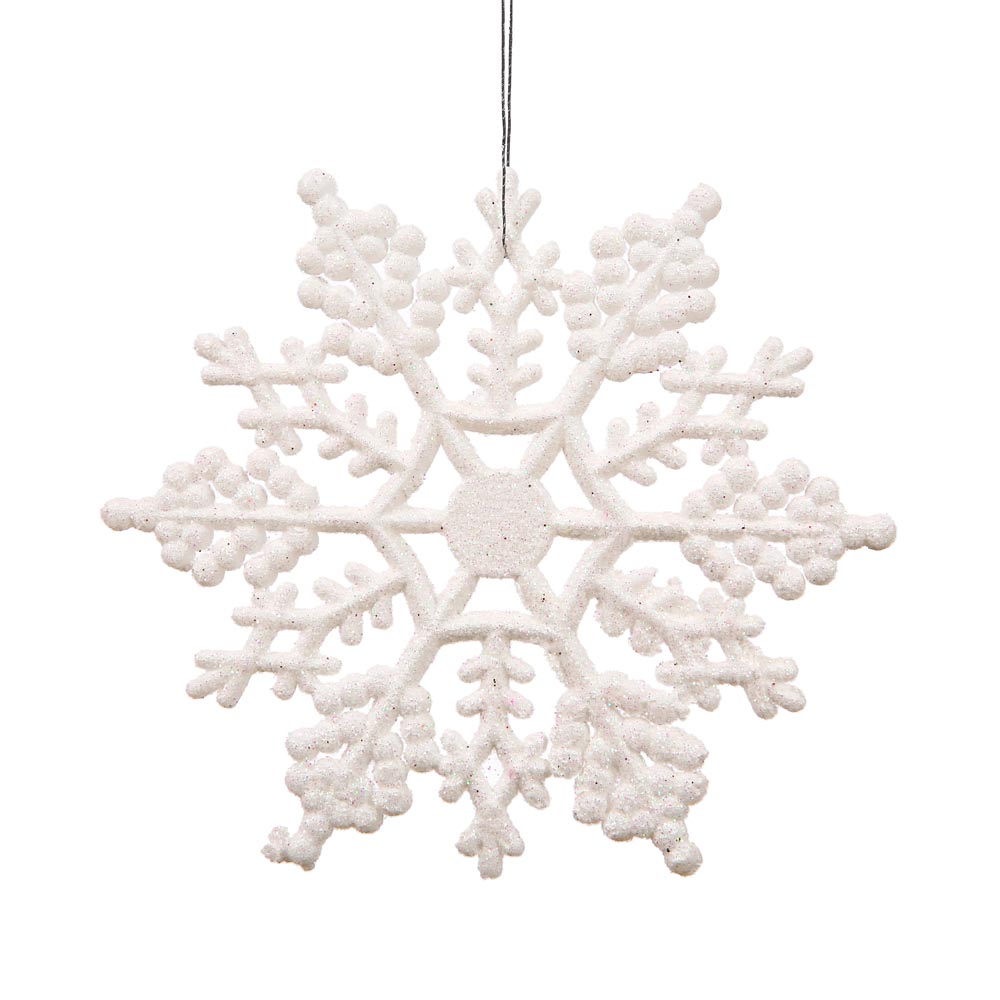 inch Artificial Glitter Snowflake Ornament (set of 24)