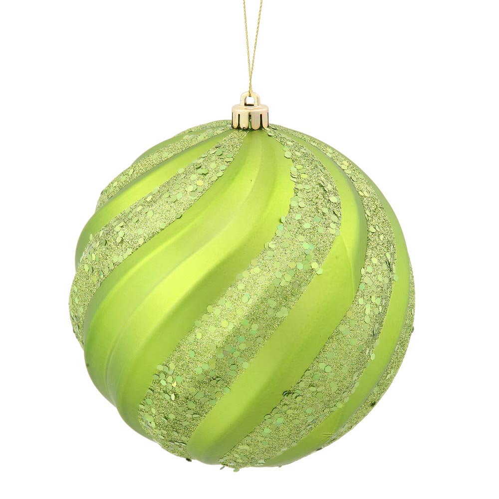 6 inch matte glitter swirl christmas ball ornament green 6 inch matte glitter swirl christmas ball ornament green