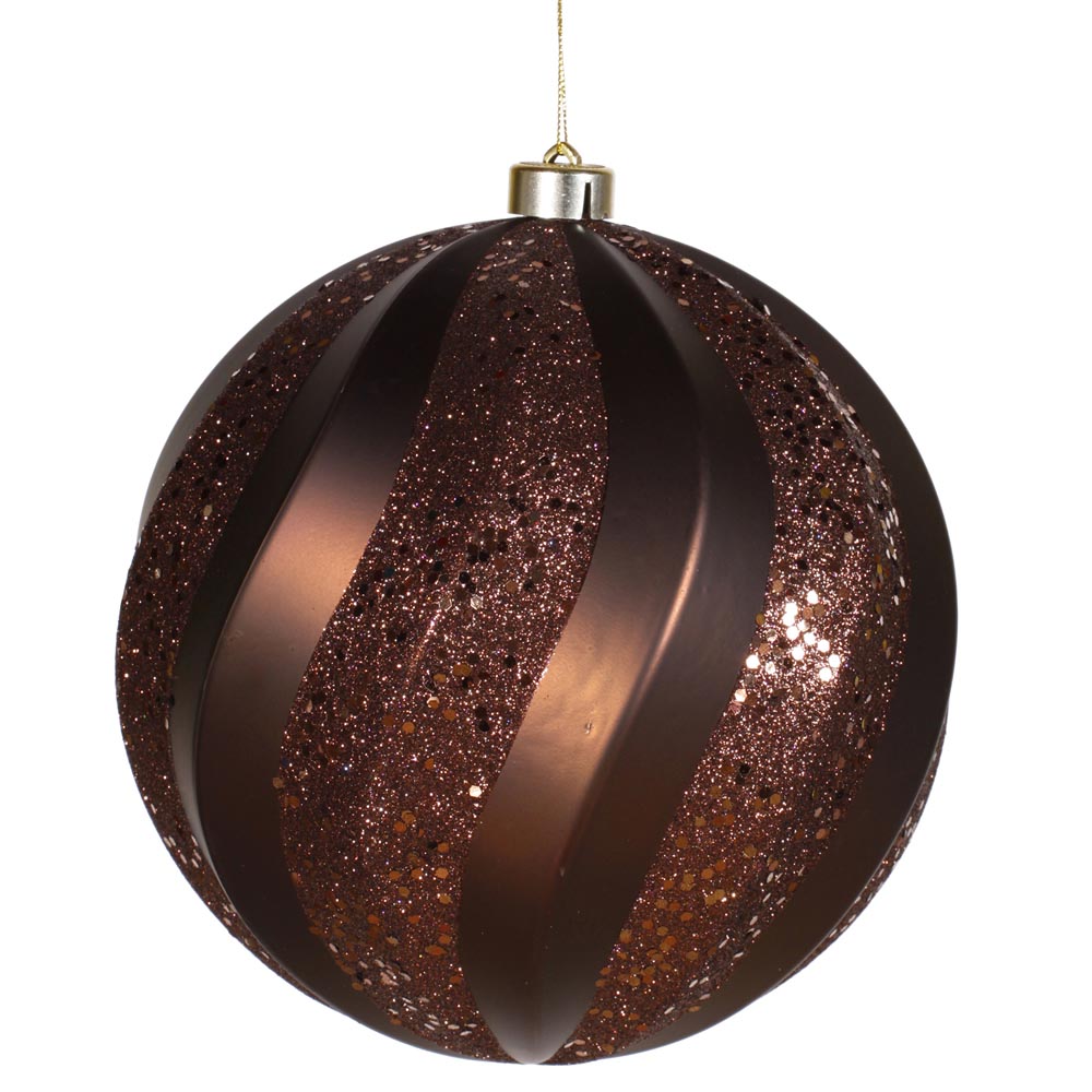 8 inch matte glitter swirl christmas ball ornament brown 8 inch matte glitter swirl christmas ball ornament brown