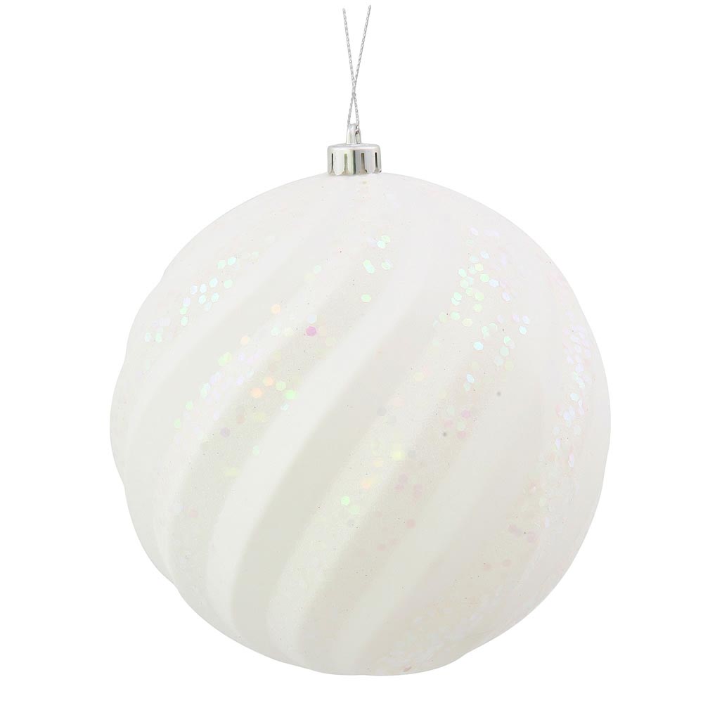 Matte-Glitter Swirl Christmas Ball Ornament