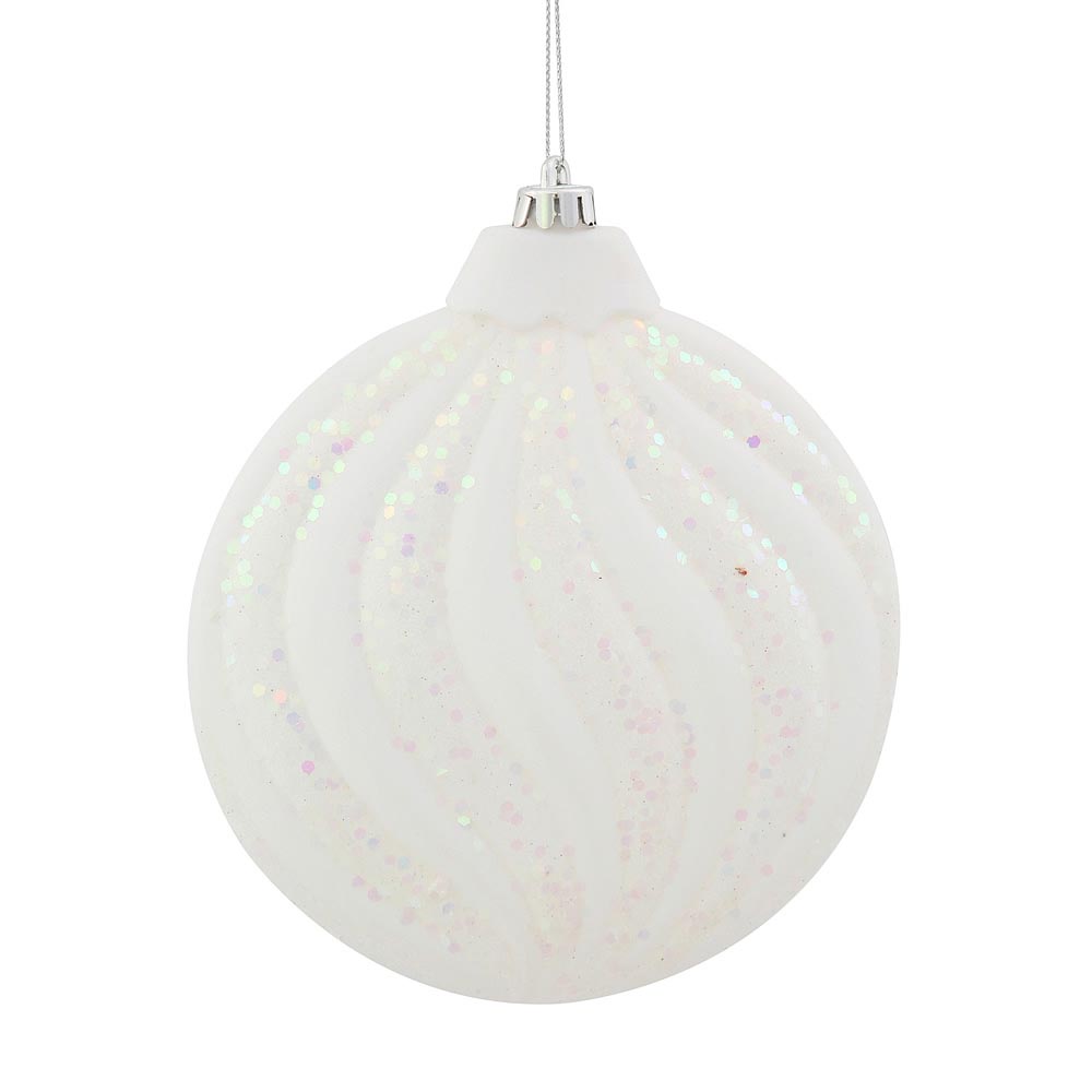 inch Matte-Glitter Flat Christmas Ball Ornament