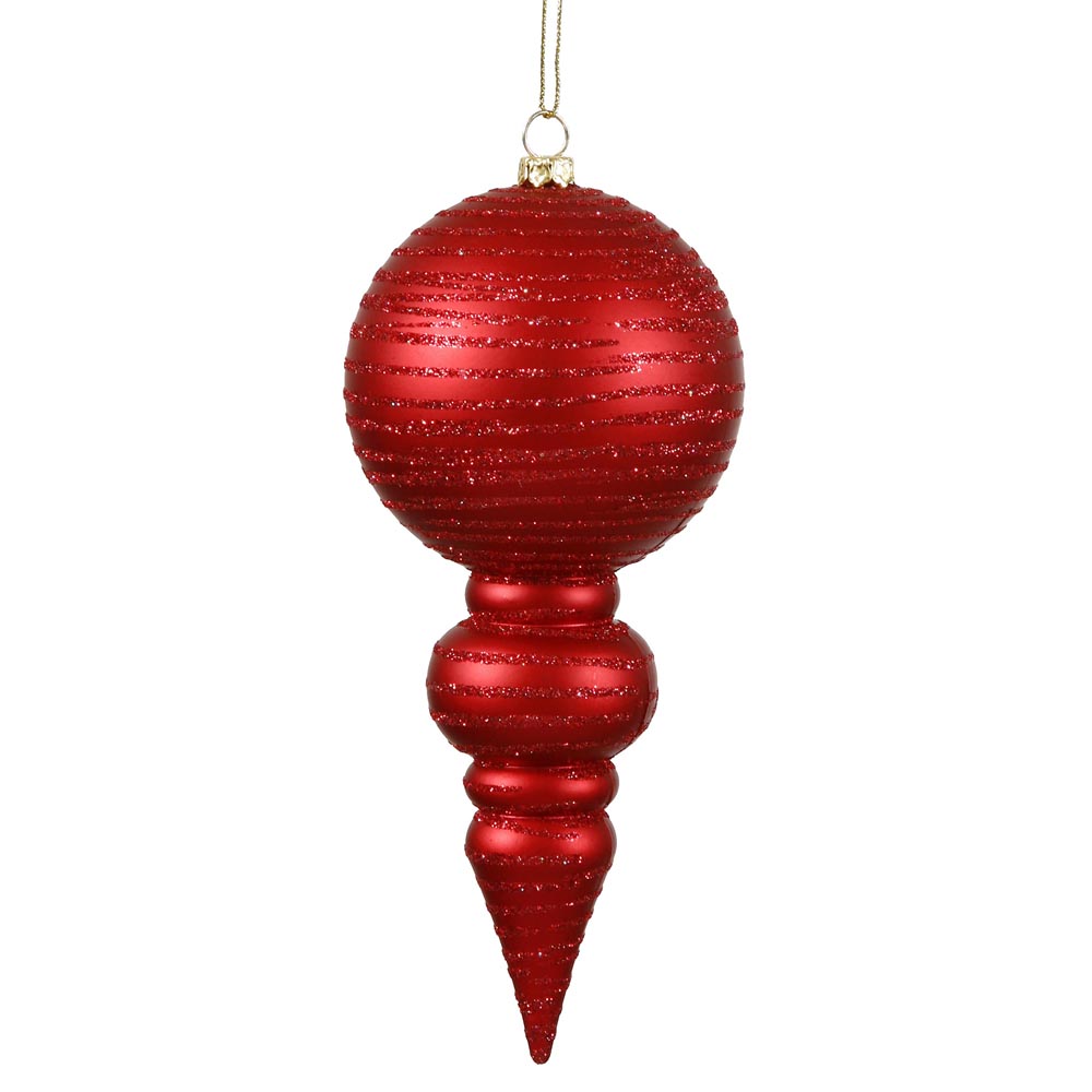 Matte-glitter Christmas Finial Ornament