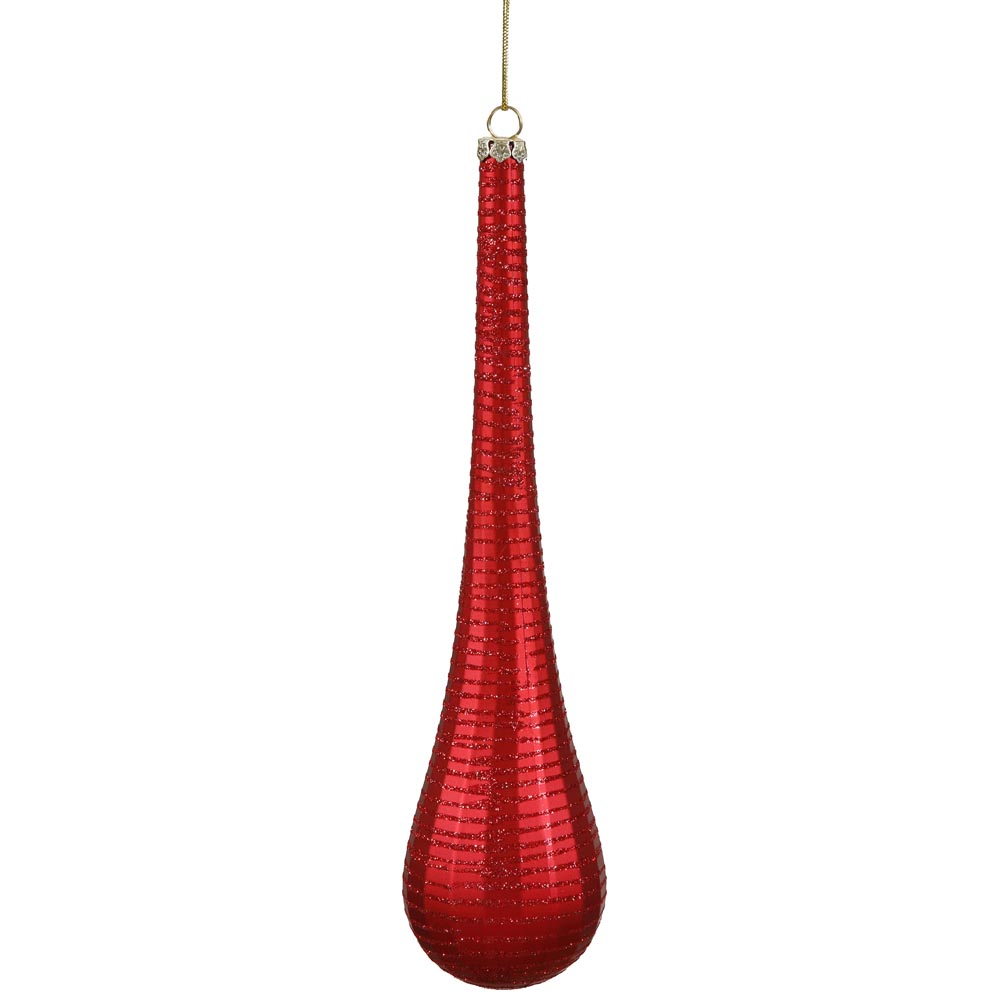 inch Matte-Glitter Christmas Teardrop Ornament