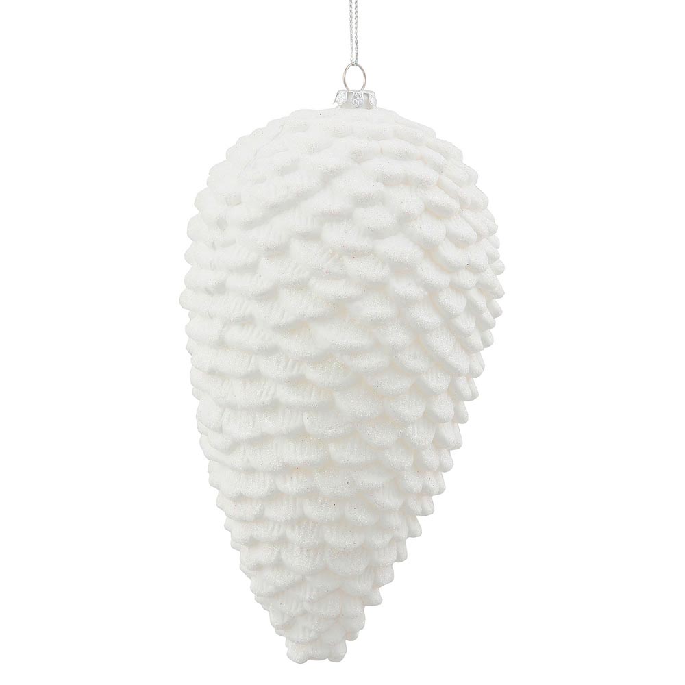 Artificial Matte-Glitter Christmas Pinecone Ornament: 7 or inch