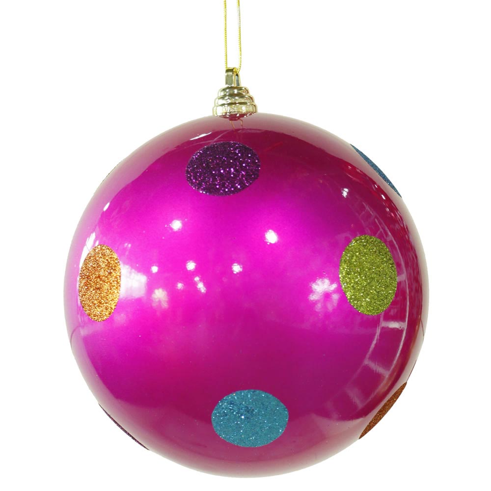 8 inch polka dot christmas ball ornament pink m120409 8 inch polka dot christmas ball ornament pink m120409