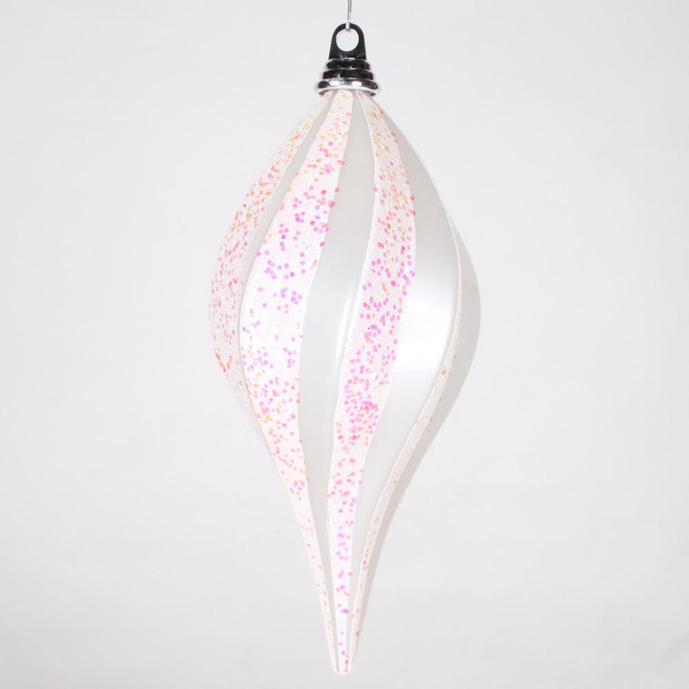 Christmas Candy Glitter Swirl Drop Ornament