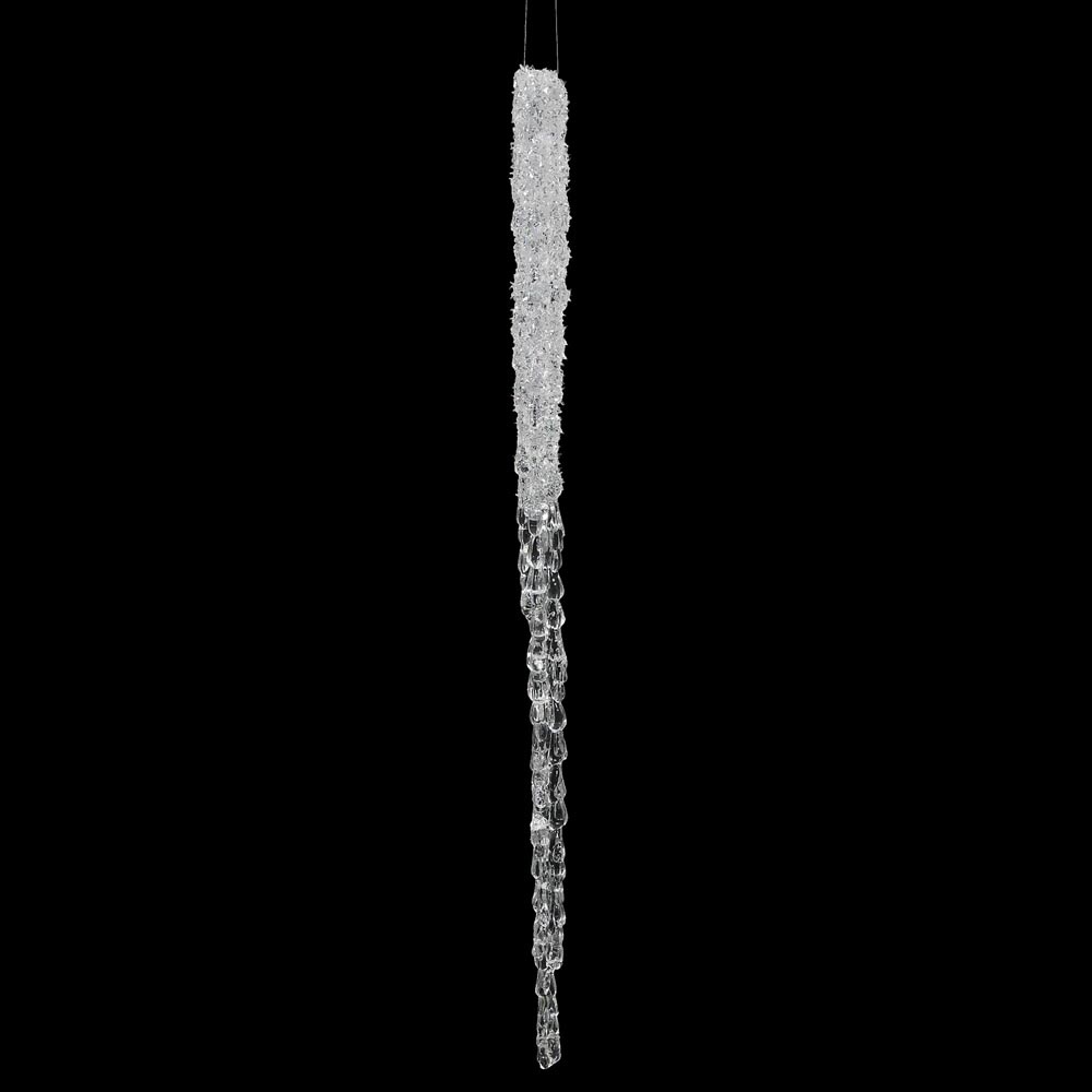 Artificial Clear Glitter Christmas Icicle Ornament (set Of 2)
