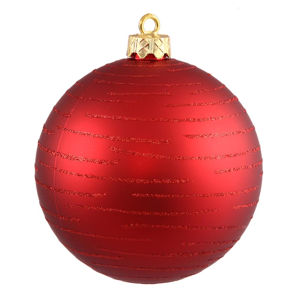 4.75 Inch Christmas Ball With Glitter Ornament