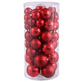 1.5-2 inch Shiny/Matte Christmas Ball Ornaments (set of 50): Red