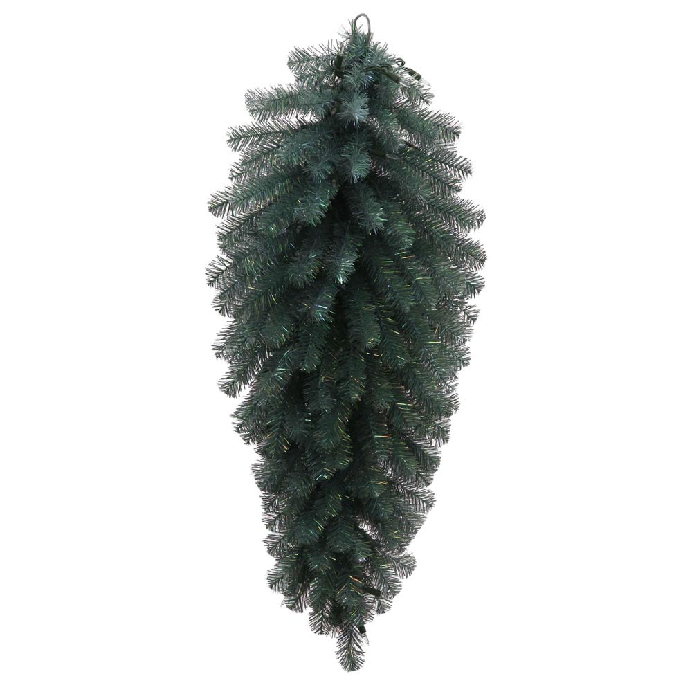 inch Artificial Blue Crystal Christmas Pine Teardrop