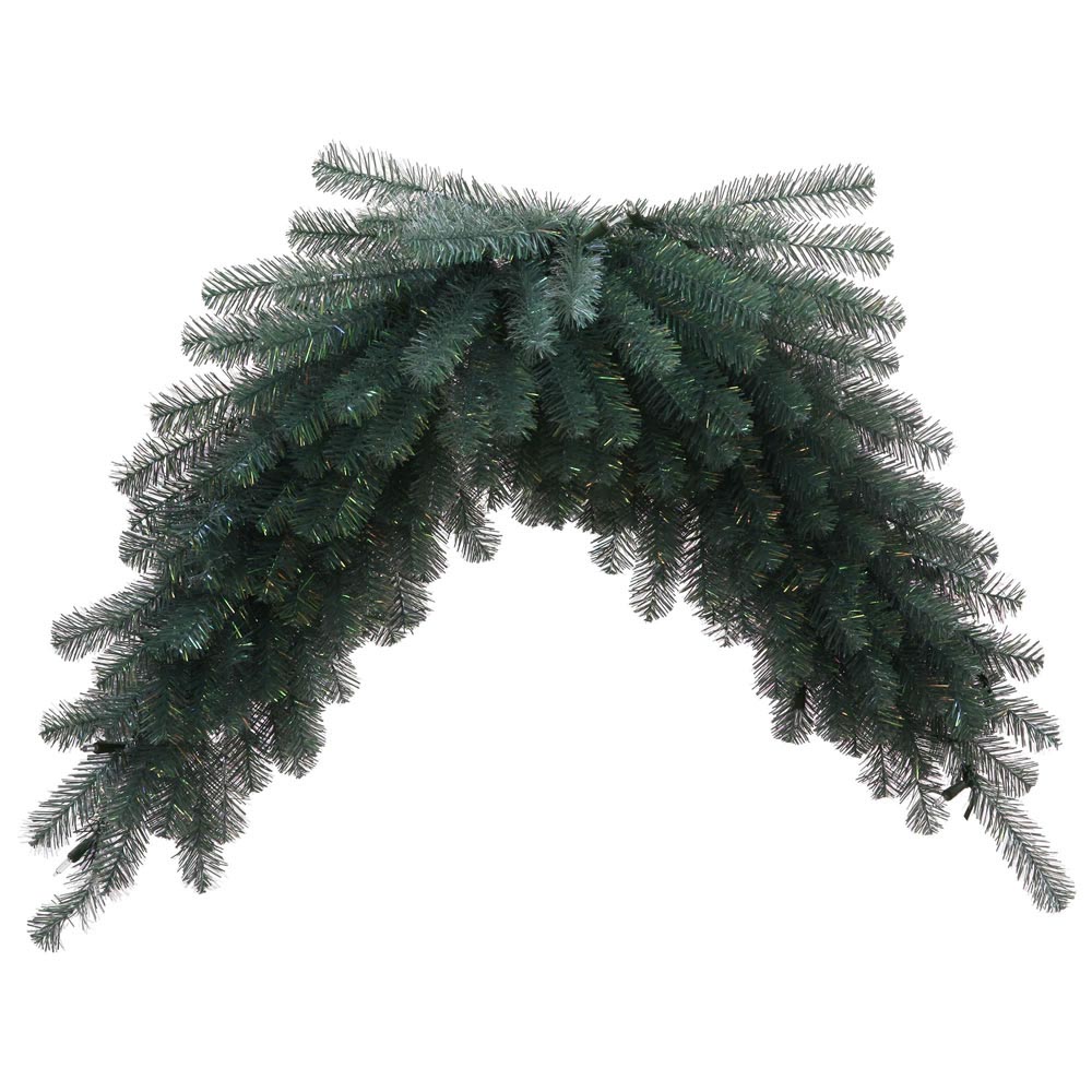 inch Artificial Blue Crystal Christmas Pine Swag