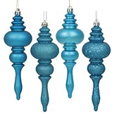 7 inch Shiny, Matte, Glitter & Sequin Finials (set of 8): Turquoise