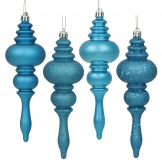 7 inch Shiny, Matte, Glitter & Sequin Finials (set of 8): Turquoise
