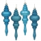 7 inch Shiny, Matte, Glitter & Sequin Finials (set of 8): Turquoise