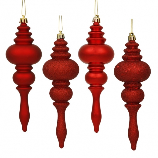 7 inch Shiny, Matte, Glitter & Sequin Finished Finials (set of 8)