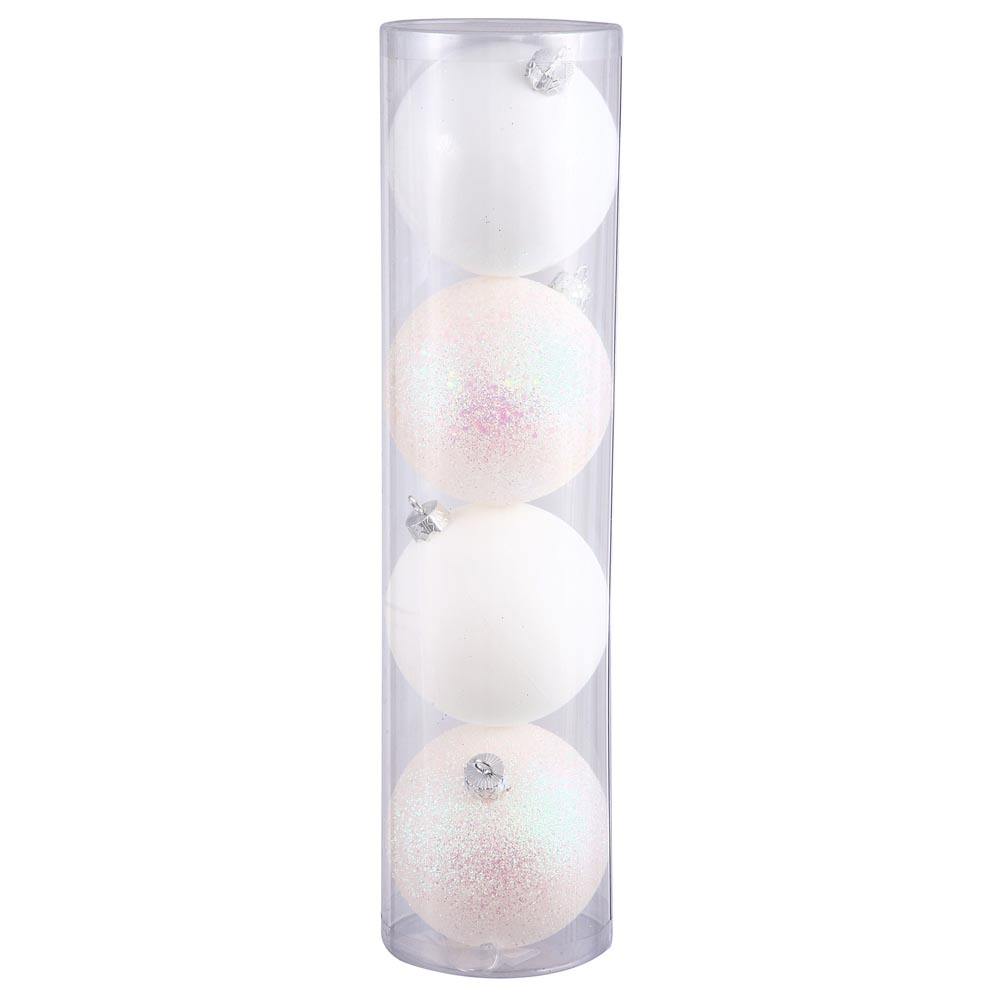inch Matte, Shiny, Sequin & Glitter Finished Ornament (set of 4)