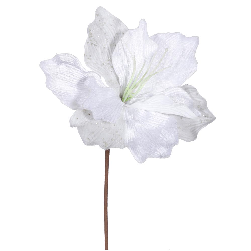 inch Sparkle Amaryllis Christmas Pick