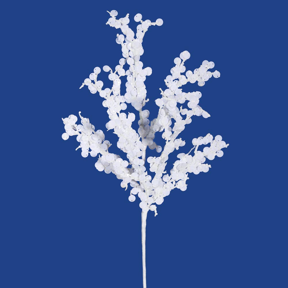 18 inch Sparkle Twig Christmas Pick White P105801