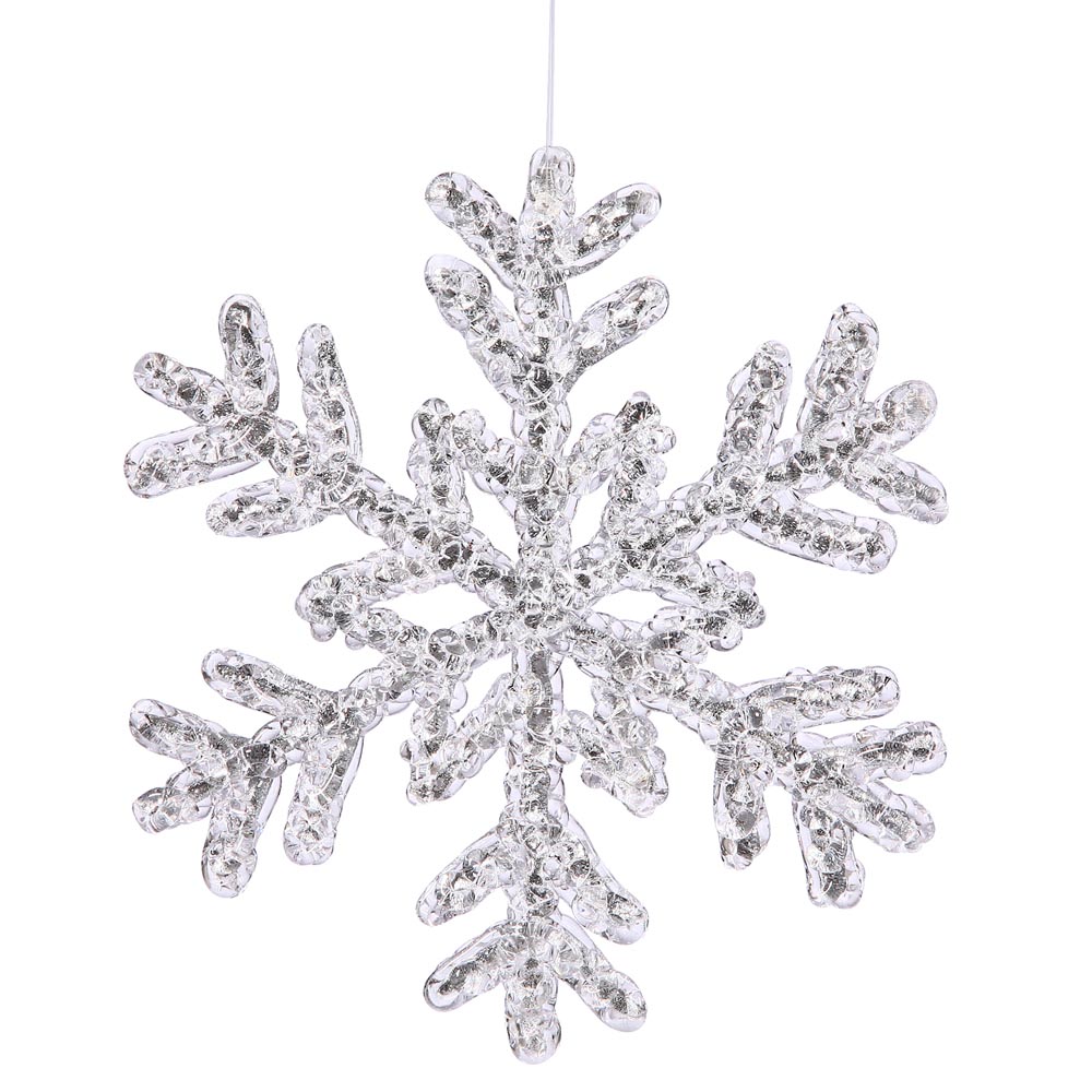 8 inch silver crystal christmas snowflake p118108 phoenix christmas ornament