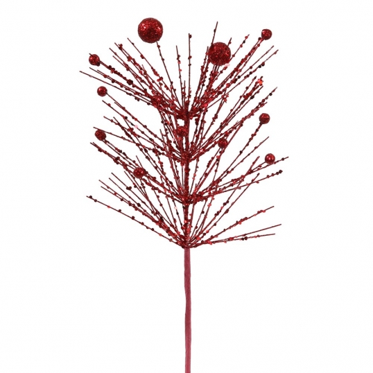 14 inch Sequin Glitter Berry Christmas Spray