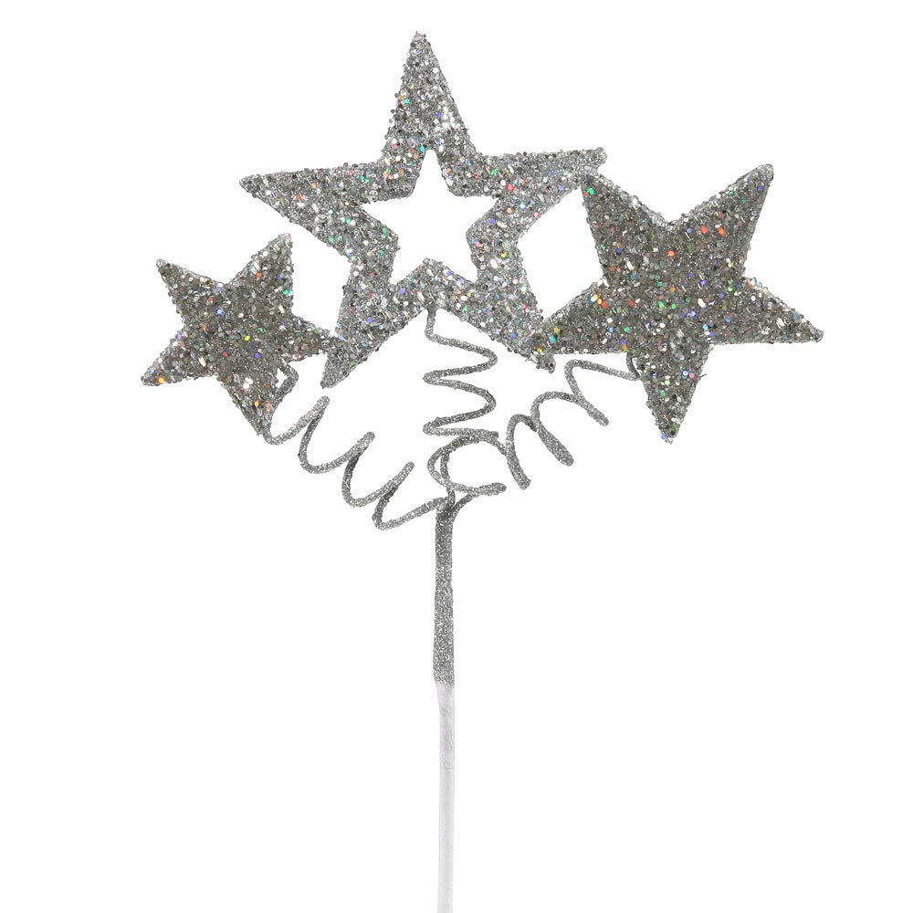 10 Inch Glitter Star Christmas Spray