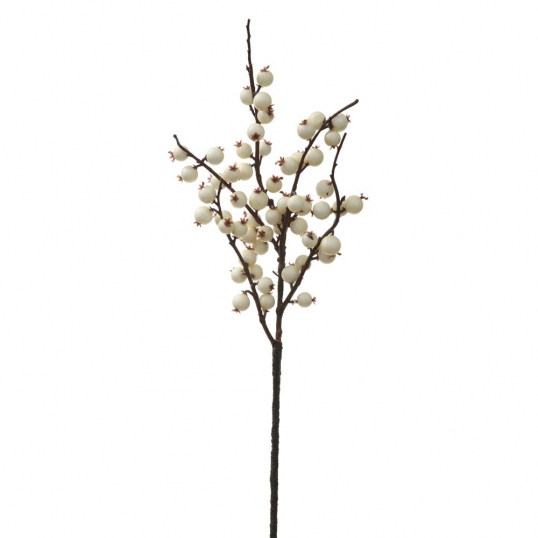 16 inch Indoor/Outdoor Berry Christmas Pick: White