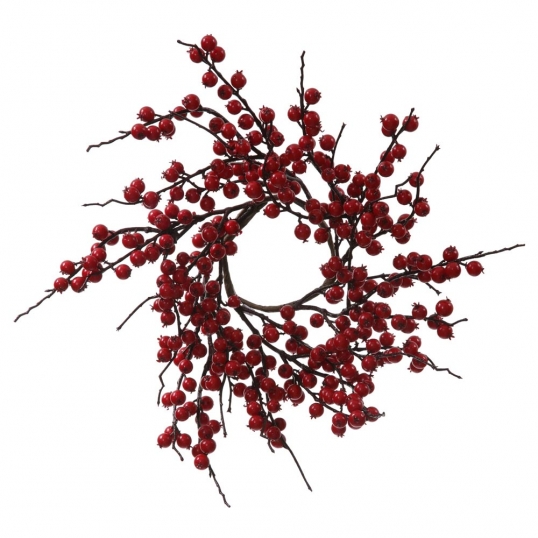 18 inch Indoor/Outdoor Artificial Christmas Berry Wreath: Red