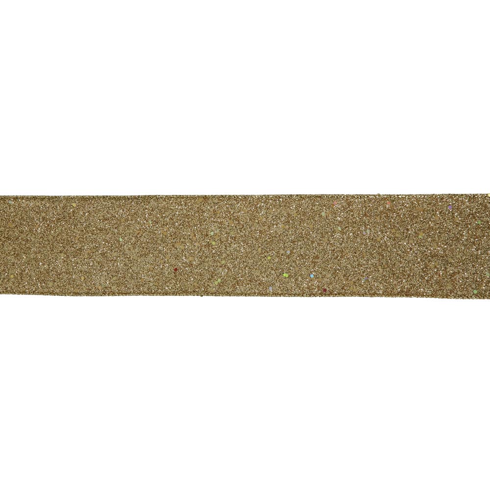 10 yard Gold Velvet Sequin Christmas Ribbon