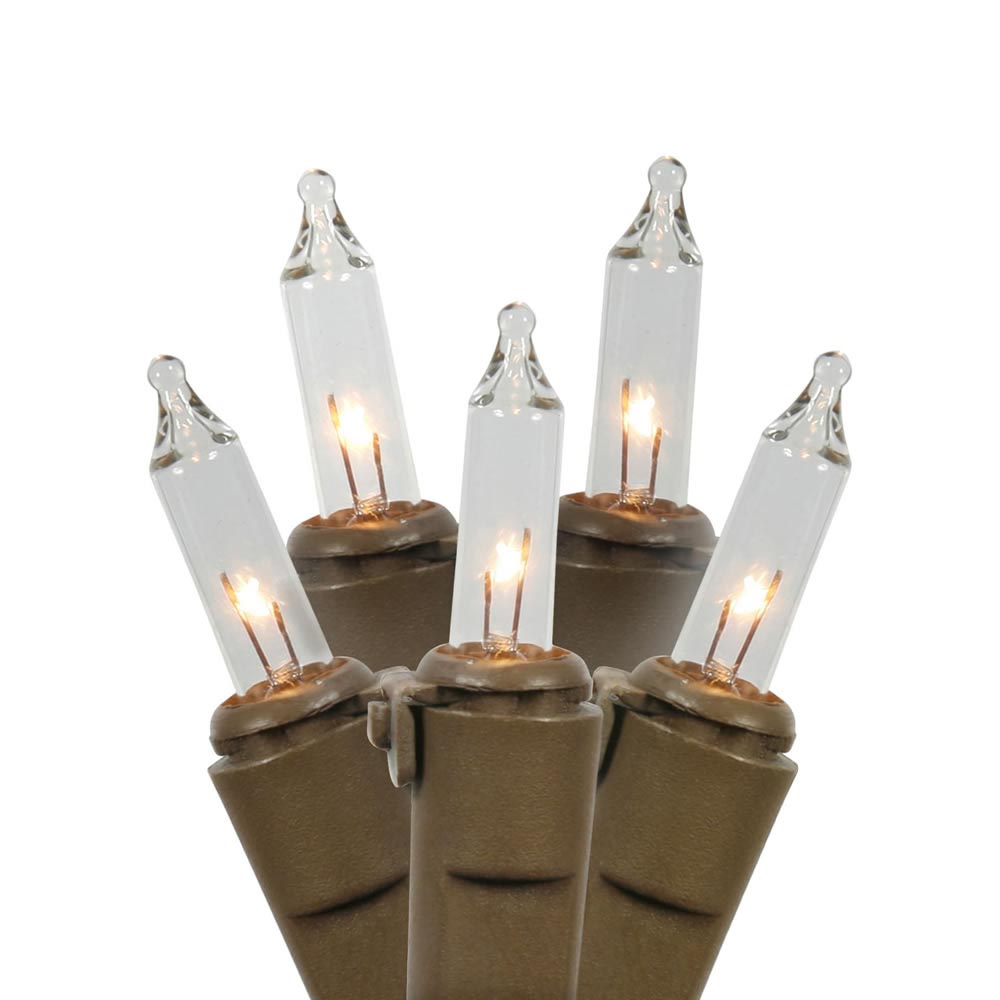33 foot 100 Mini-light Strand with inch Spacing on Brown Wire