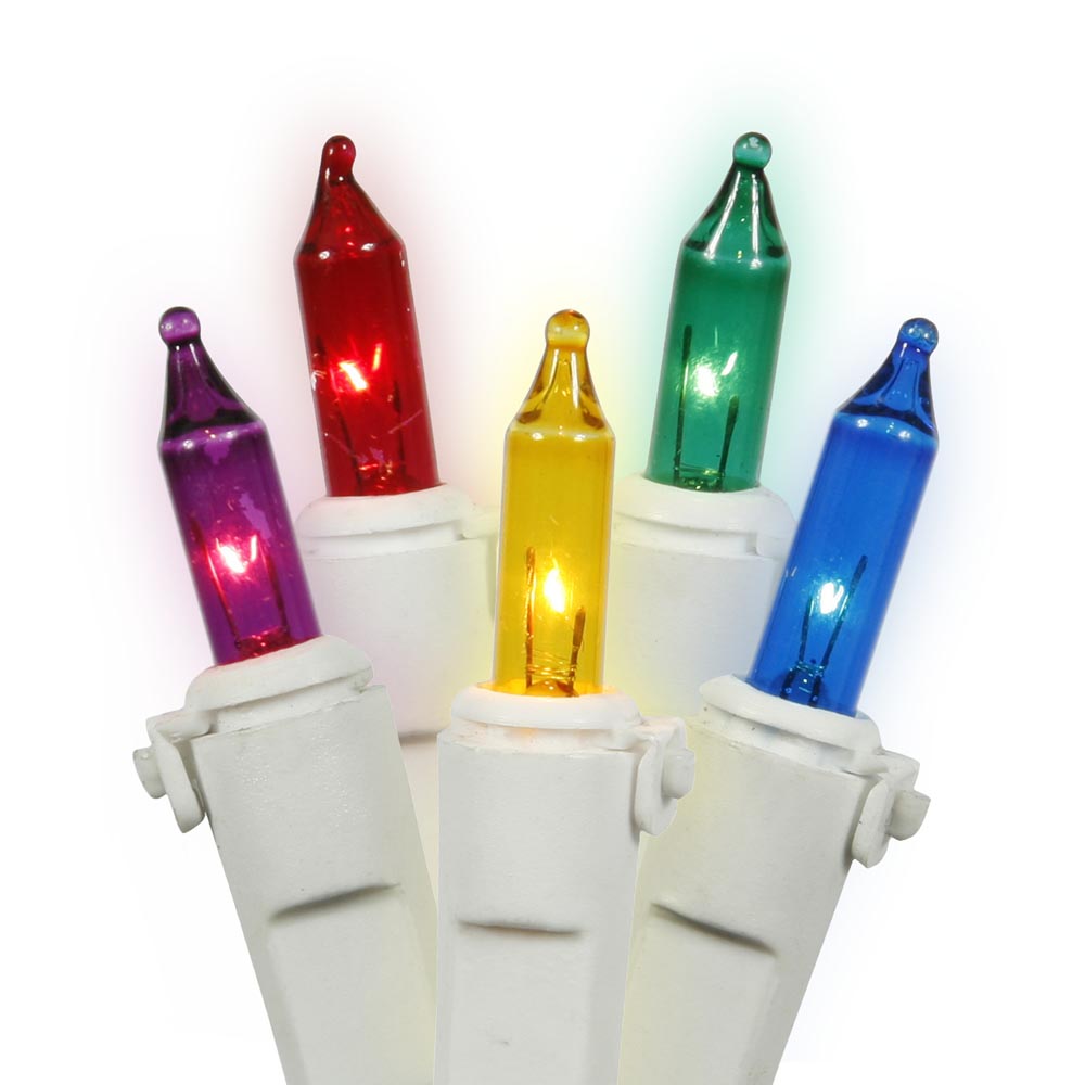 16 foot 50 Mini-light Strand with inch Spacing on White Wire