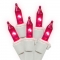 33 foot 100 Mini-light Strand with 4 inch Spacing on White Wire: Pink