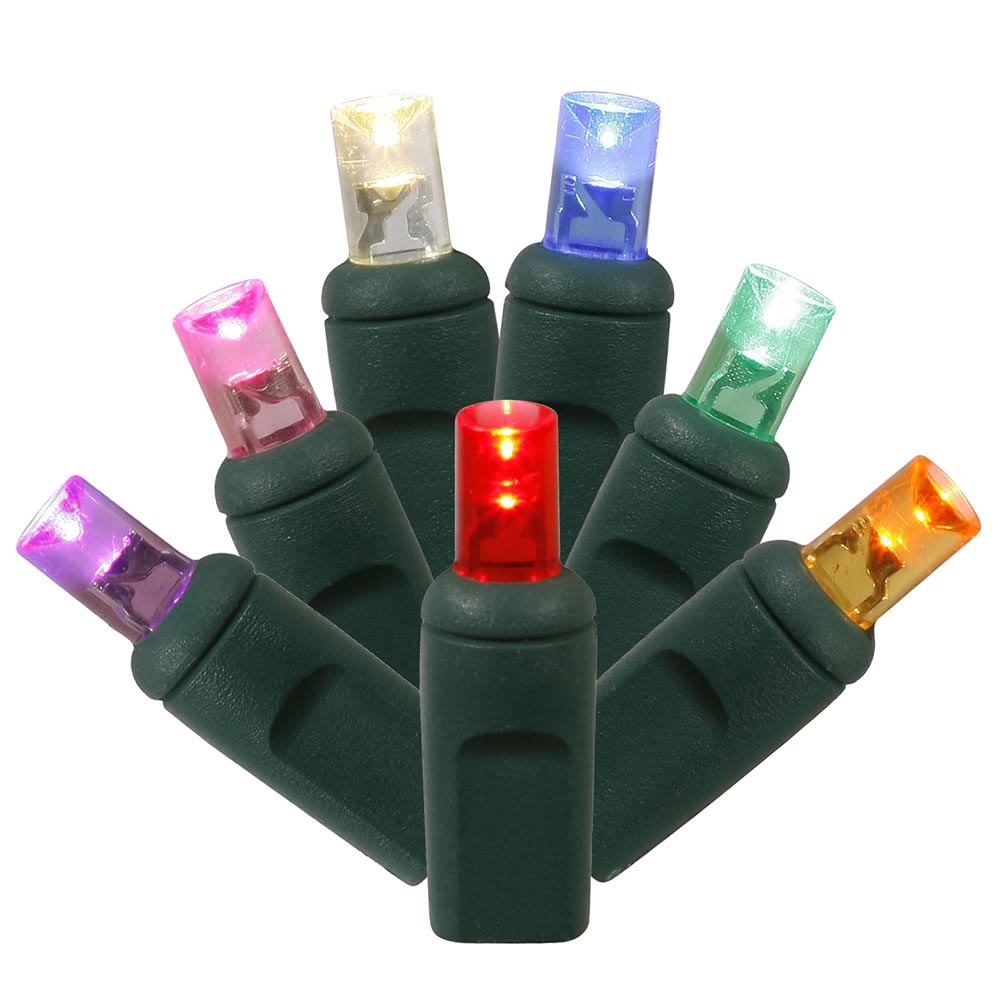 25 foot 50 LED Wide Angle Light Strand with inch Spacing on Green Wire
