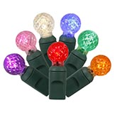 25 foot G12 LED Lights with 6 inch Spacing on Green Wire: Multi-Colored Lights
