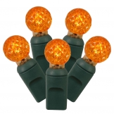 25 foot G12 Lights with 6 inch Spacing on Green Wire: Orange Lights
