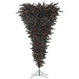 7.5 foot Black Upside Down Christmas Trees: Lights