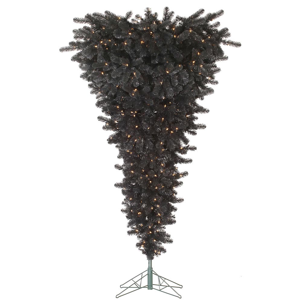 7.5 foot Black Upside Down Christmas Trees Lights A107976