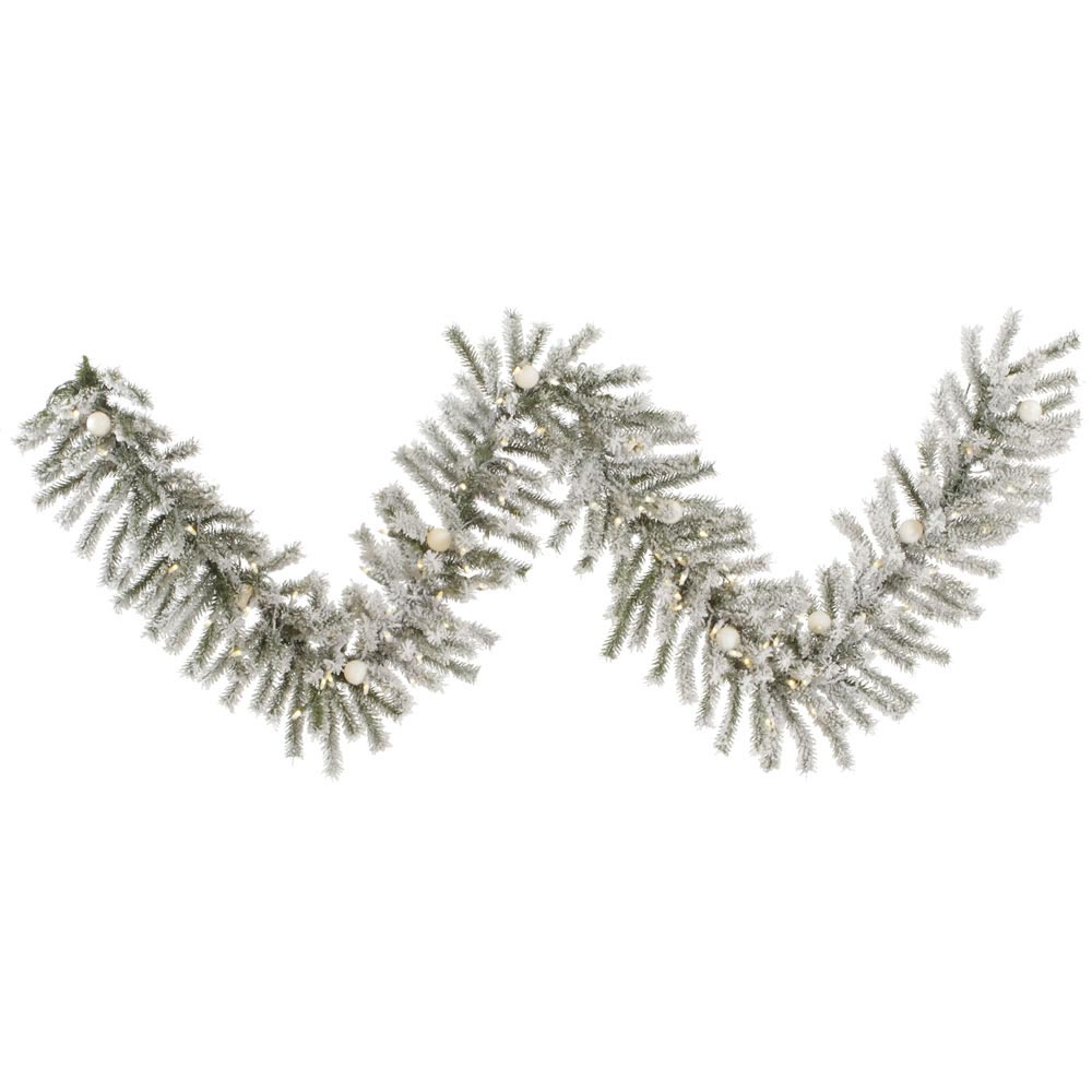 Flocked London Fir Christmas Garland