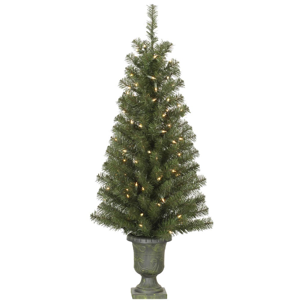 4 Foot Potted Christmas Tree In Urn: Lights
