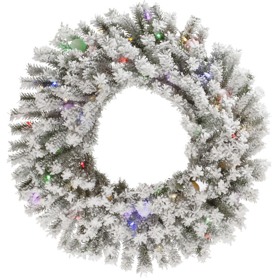 Flocked London Fir Christmas Wreath