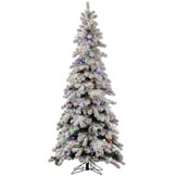 9 foot Medium Flocked Kodiak Spruce: Multi-Color Italian & G40 LEDs