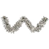 9 foot Medium Flocked Kodiak Christmas Garland: Multi-color LED & G40