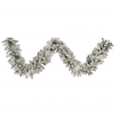 9 foot Medium Flocked Kodiak Christmas Garland: Multi-color LED & G40