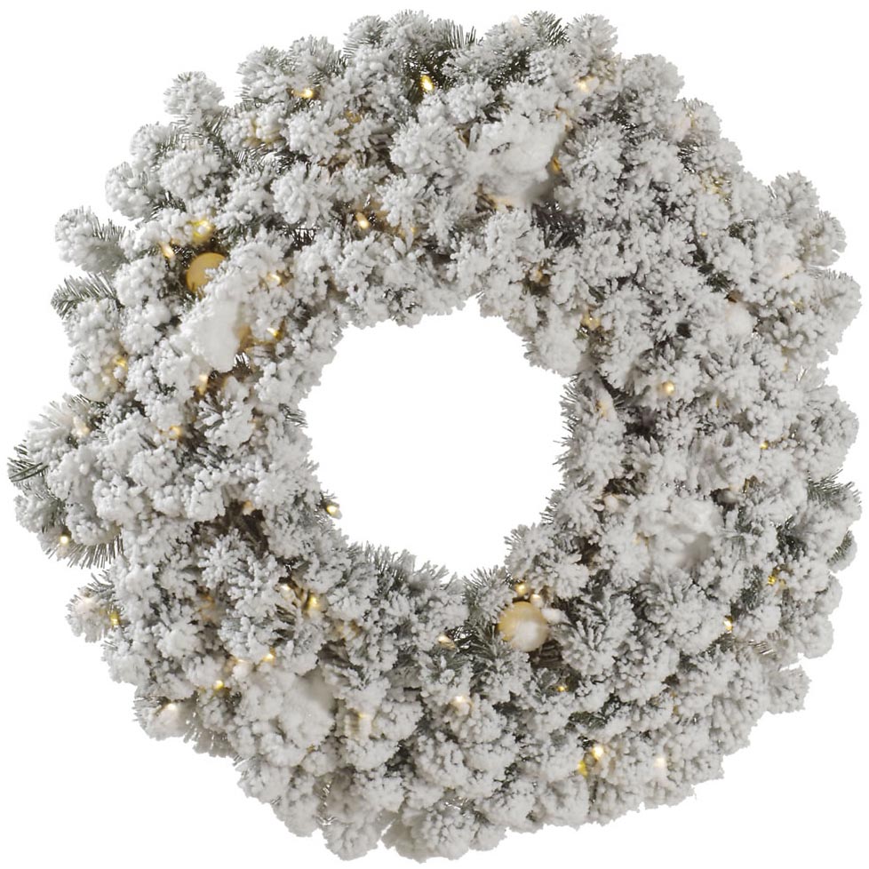 Flocked Kodiak Christmas Wreath