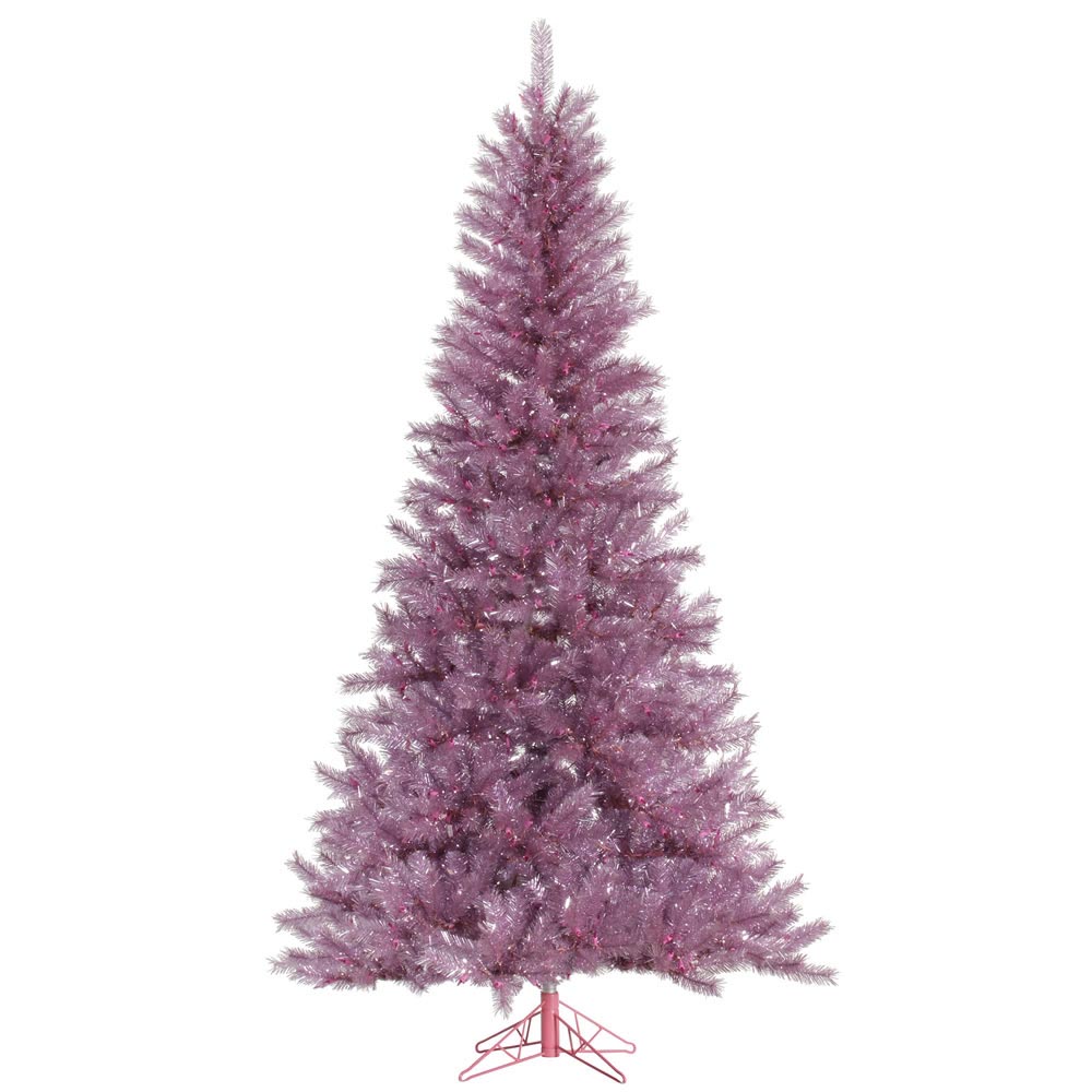 Magenta Tinsel Christmas Tree